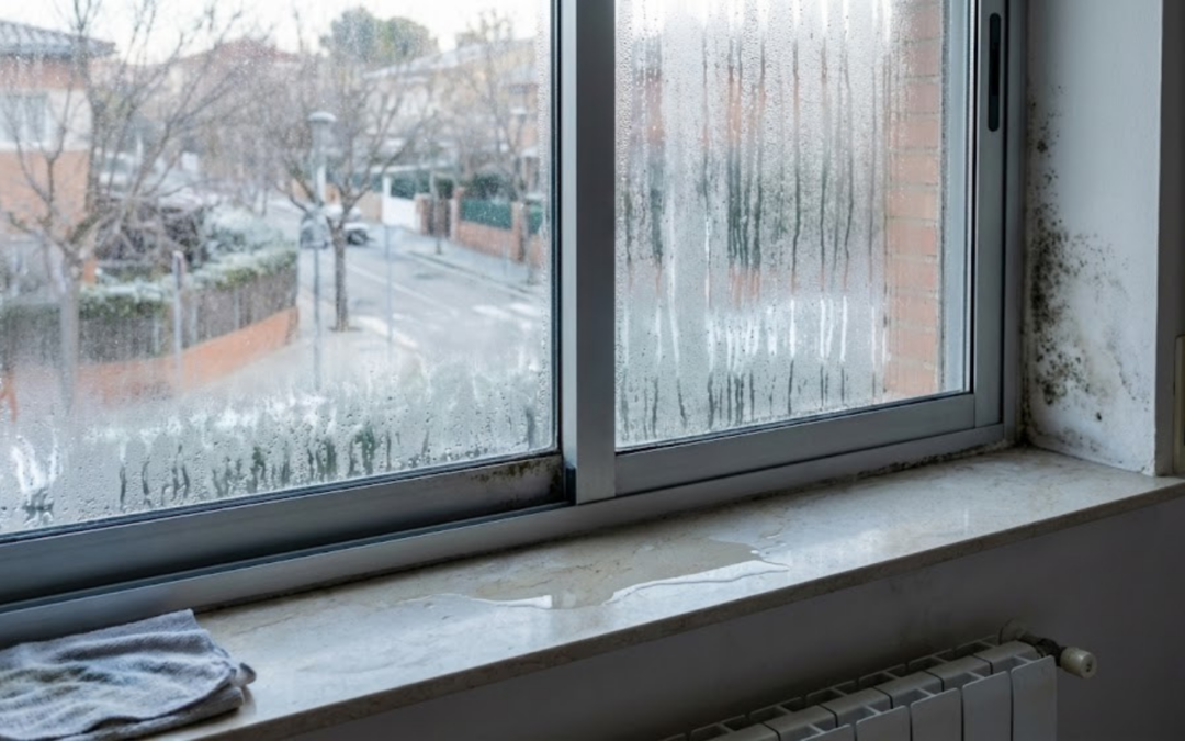 Es pleno invierno, te levantas por la mañana, subes la persiana y ahí está: el cristal está "llorando", hay un charquito de agua en el alféizar y, si miras bien en las esquinas de la pared, unas temidas manchas negras de moho empiezan a asomar.