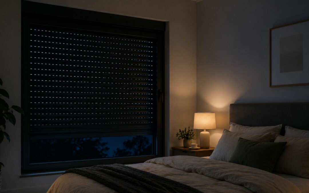 Descubre cómo una persiana bien ajustada ayuda a oscurecer el dormitorio y crear un ambiente más adecuado para dormir.